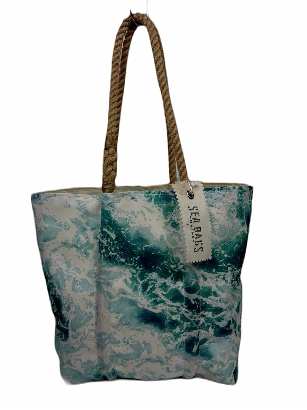 Sea Bags of Maine recycled sailcloth tote bag with rope handles “surf tote” - Picture 3 of 16